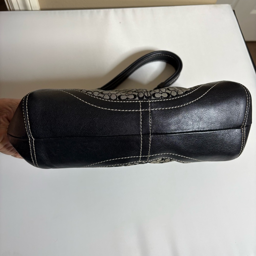 Coach Y2K Vintage SoHo Signature 6349 Shoulder Bag Top Handle Black Gray - Picture 6 of 13